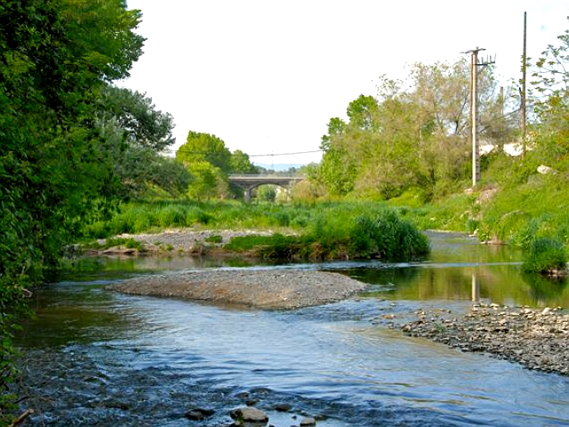 Riu Anoia al seu pas per la Pobla