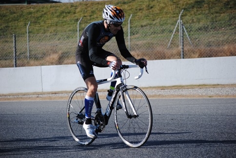 Roger Roca en el tram en bicicleta (Foto Antonio Jiménez)