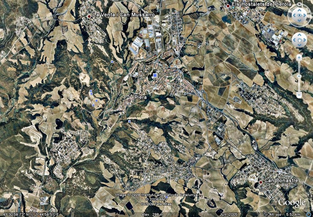 Vista aèria de Piera / Font: Google Earth