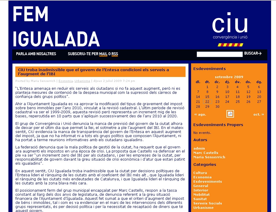Web de CiU Igualada