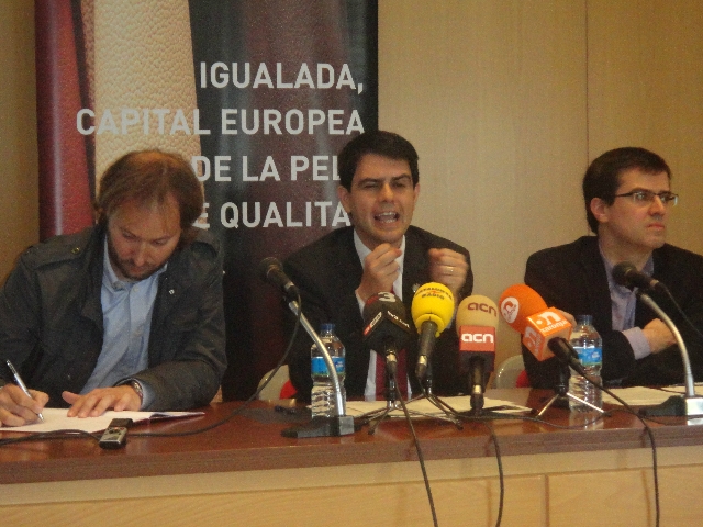 Xavier Badia, Marc Castells i JM Palau durant la presentació