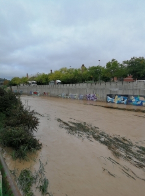 El riu Anoia, després de les pluges d'aquest diumenge FOTO: Oriol Panadès