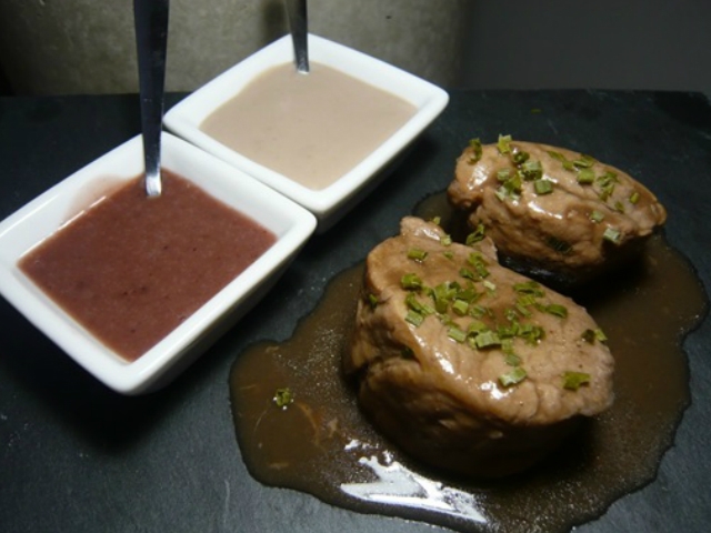 Filet de porc amb dues salses