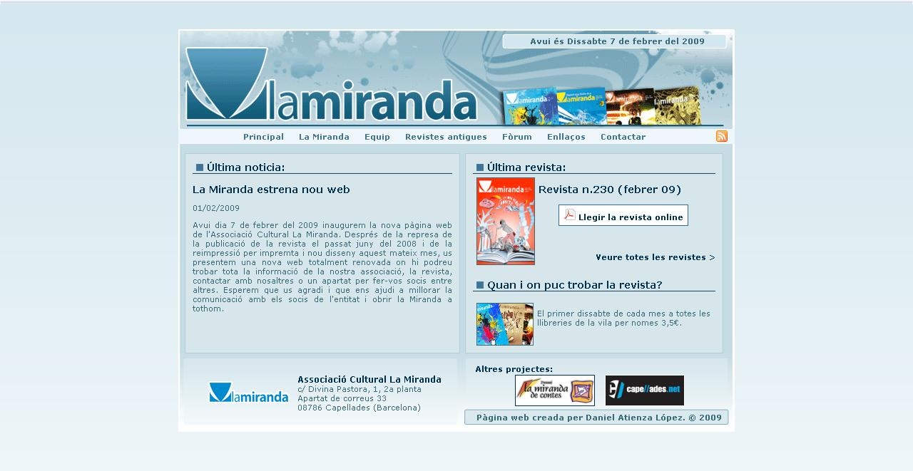 Nova imatge de la pàgina web de La Miranda