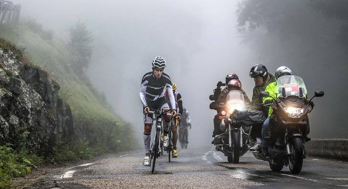 Moreno al dur escens al mític Alp d'Huez (Foto: Thierry Soubier - www.onlinetri.com)