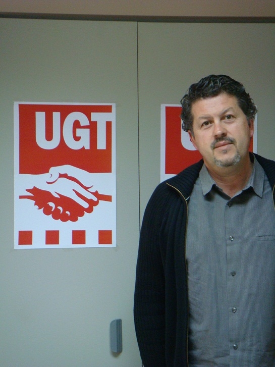 Francesc Rica a la seu d'UGT d'Igualada