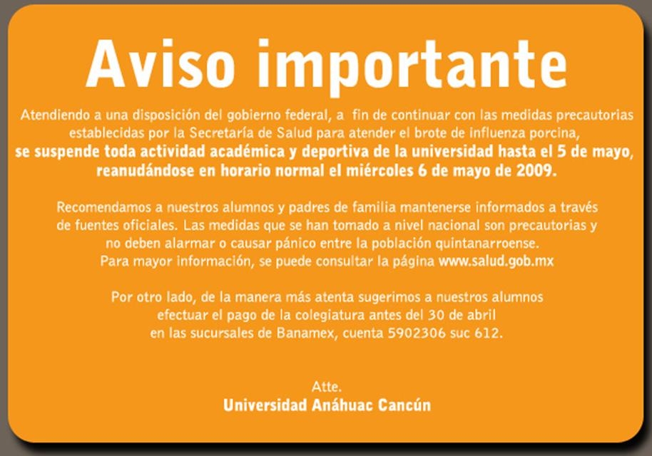 La mateixa Universitat anunciava aquests dies a la web el seu tancament temporal