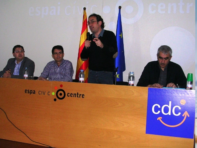 Josep Rull, durant l'acte a Igualada