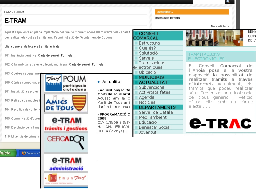 L'E-TRAM en marxa a COpons i a Tous, i l'E-TRAC al Consell Comarcal