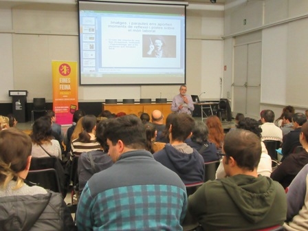 Una de les sessions a la Sala d'Actes del Museu, durant el Prepara't 2016