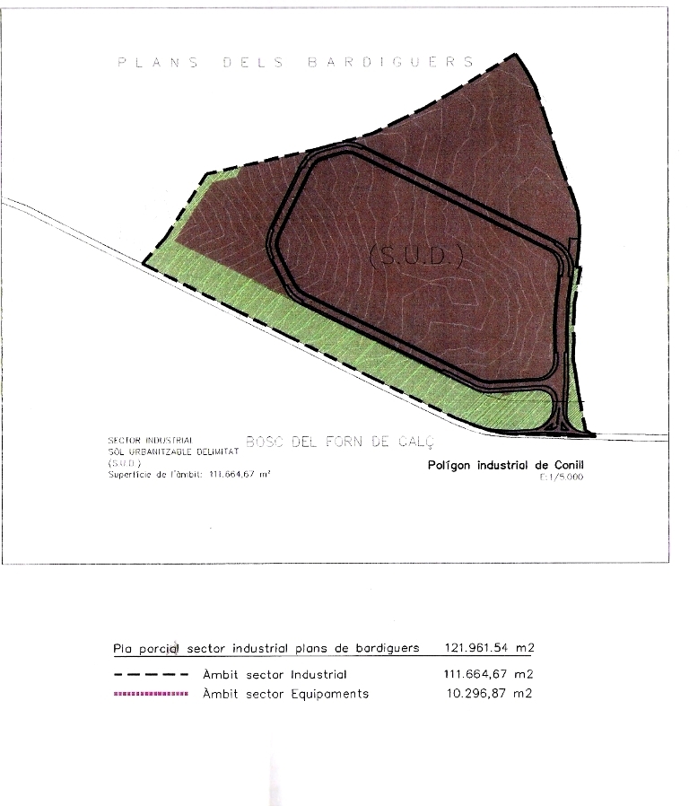 Imatge en planta de la parcel·la al polígon industrial de Conill