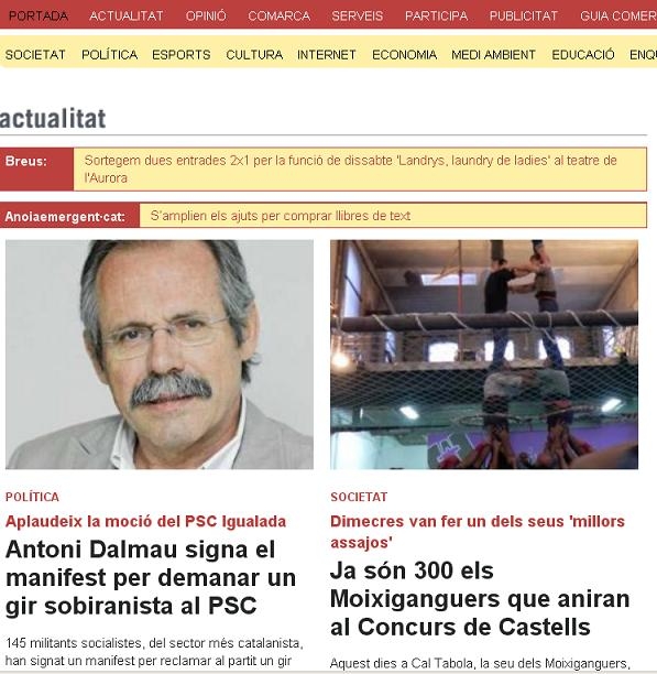 Portada de divendres 5 d'octubre