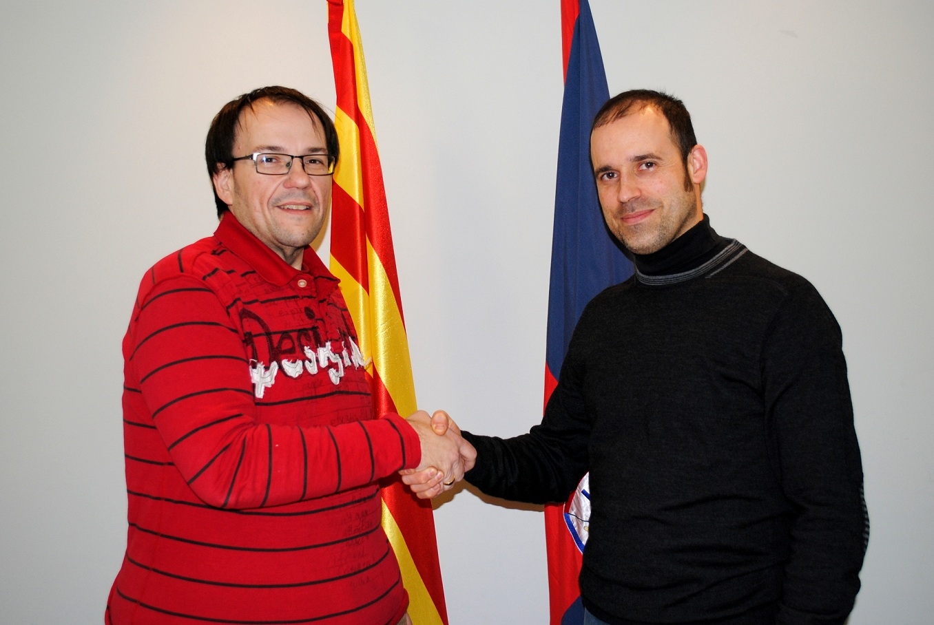 Toni Claramunt, president de la Penya igualadina, amb Manel Buron