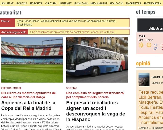 Portada de divendres, 25 de maig