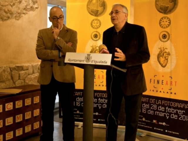 Josep Miserachs i Ramon Muntané durant la presentació del Fineart