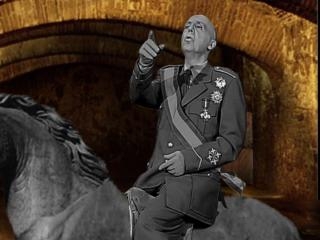 Manel Lucas caricaturitzant a Francisco Franco