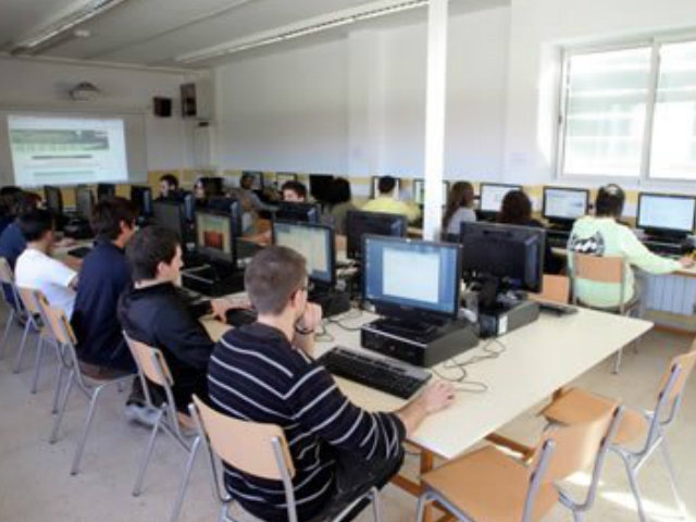 Ùna de les classes a l'IES Milà i Fontanals