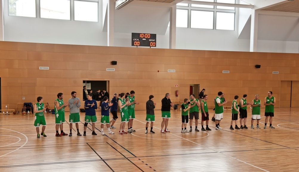 El CB Òdena preparant-se pel partit