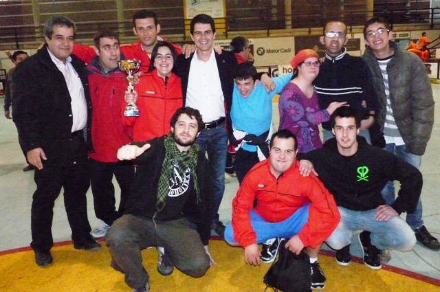 Foto del campionat de Catalunya, amb l'alcalde d'Igualada, Marc Castells