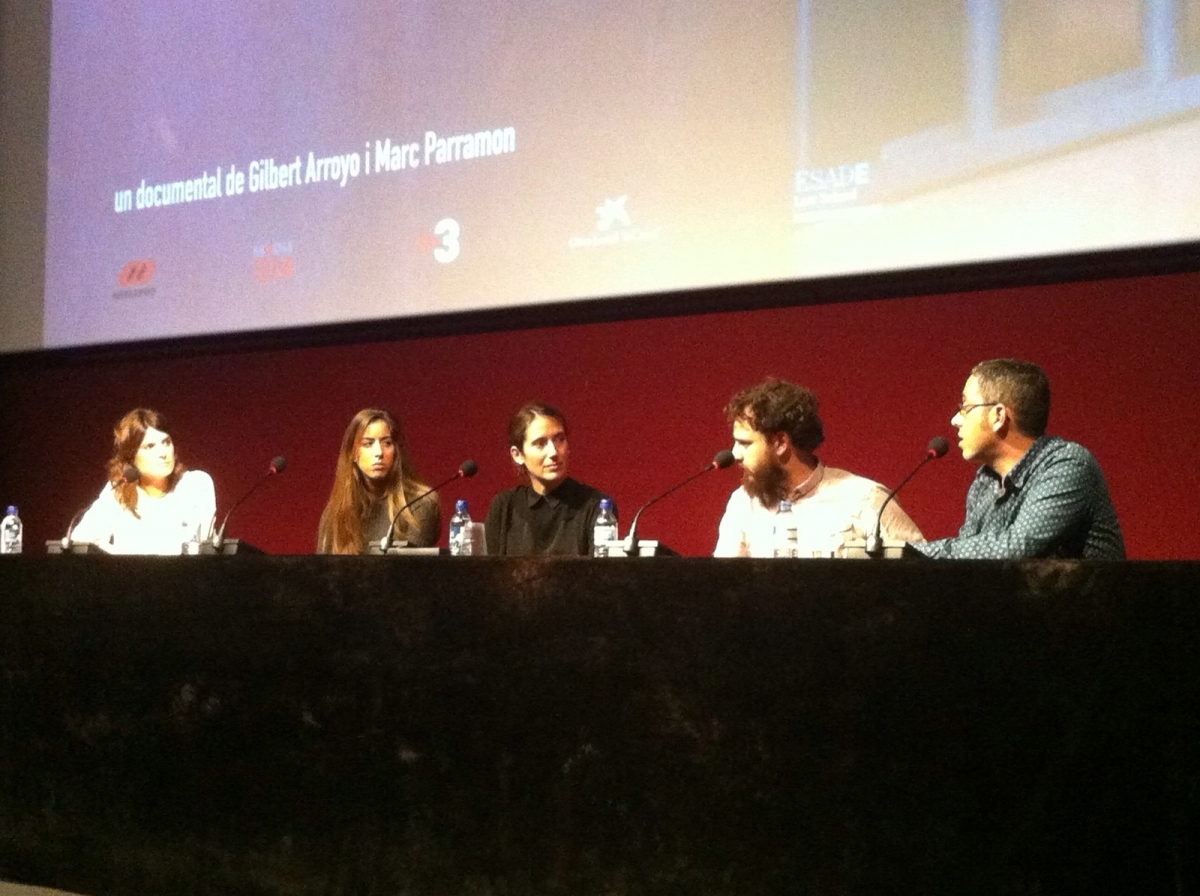 La presentació a la Filmoteca de Catalunya, amb Abenoza al centre (Foto: Toni Cortès)