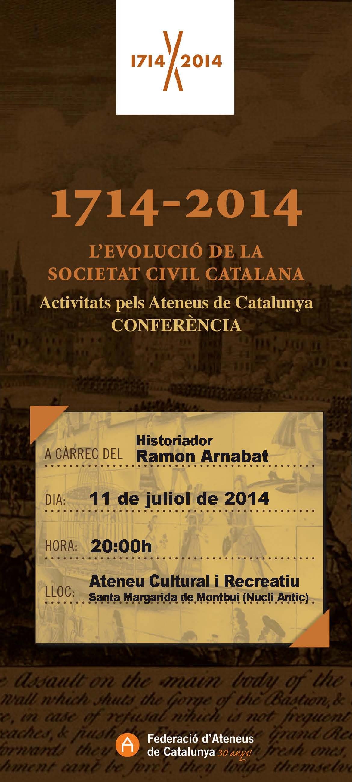 Cartell de l'acte de commemoració del Tricentenari