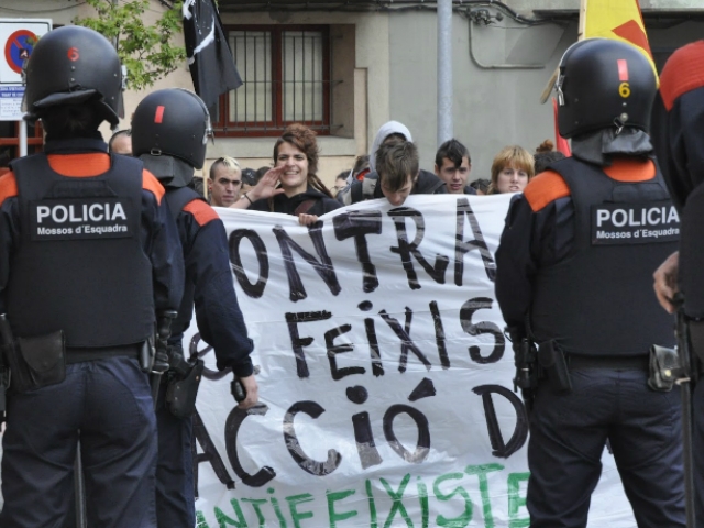 Acte de protesta contra la 'Diada del partit' de PxC, l'any passat a Vic