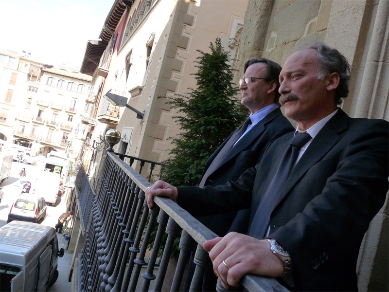 Jordi Aymamí amb l'alcalde de Vic, Josep Maria Vila d'Abadal