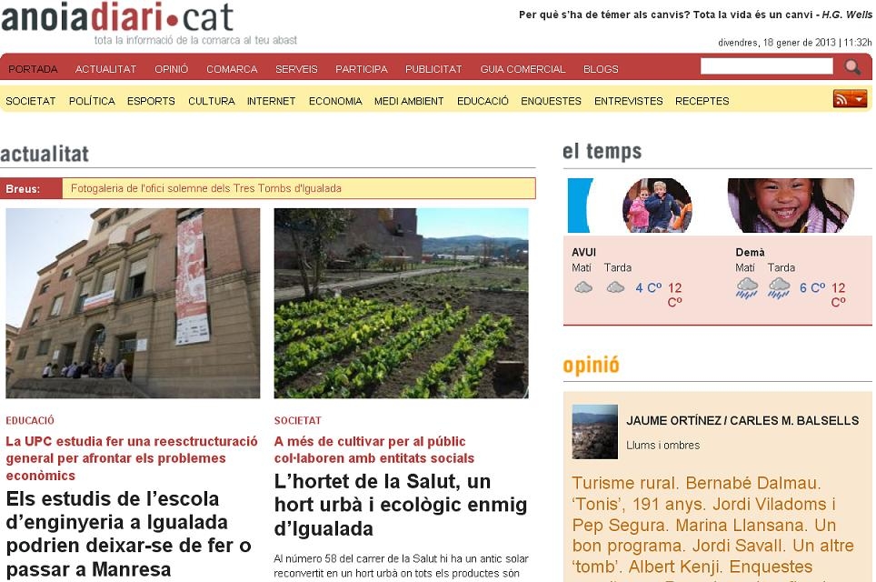 Portada de divendres, 18 de gener