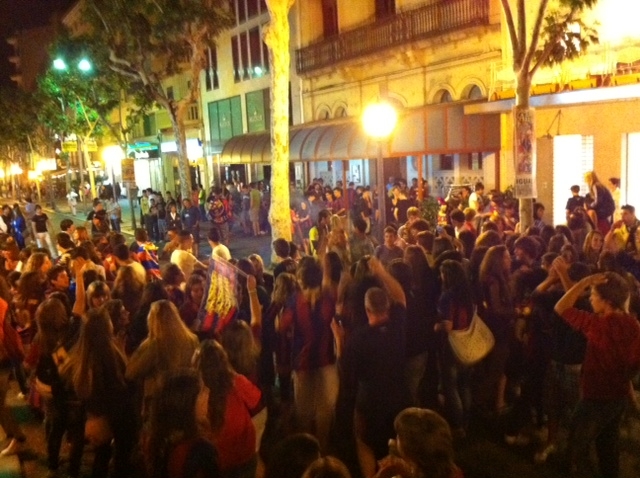 Multitud a la Rambla