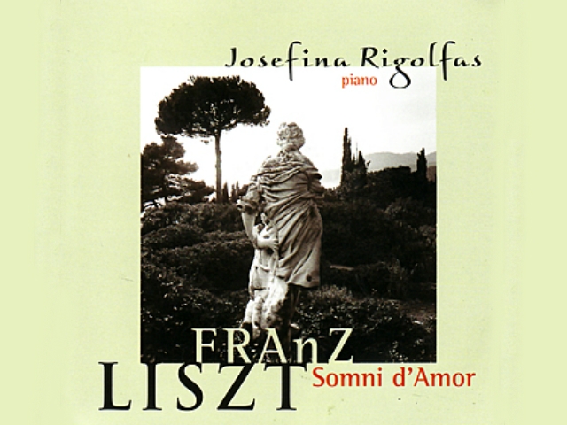 Portada del disc 'Somni d'Amor' de Liszt, interpretat per Josefina Rigolfas
