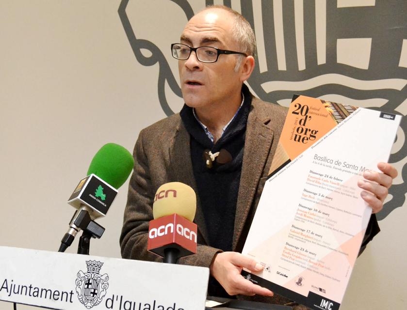 Josep Miserachs presentant el XX Festival Internacional d’Orgue d’Igualada