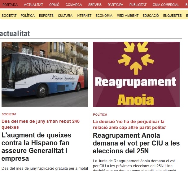 Portada de divendres 12 d'octubre