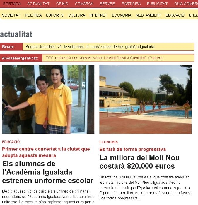 Portada de divendres 21 de setembre