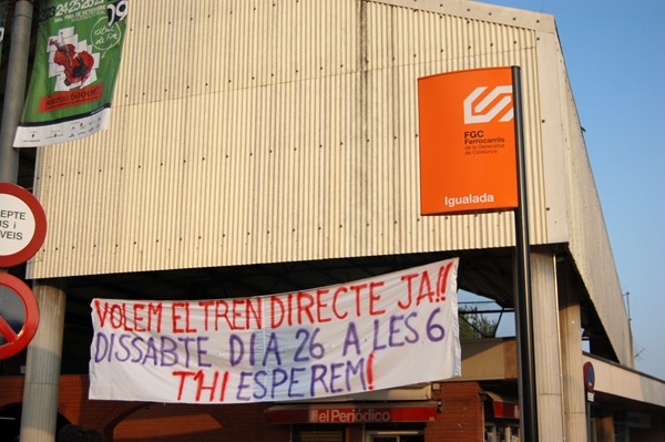 Reduir l'hora i 40 minuts que dura el trajecte Igualada-Barcelona, l'objectiu de la protesta