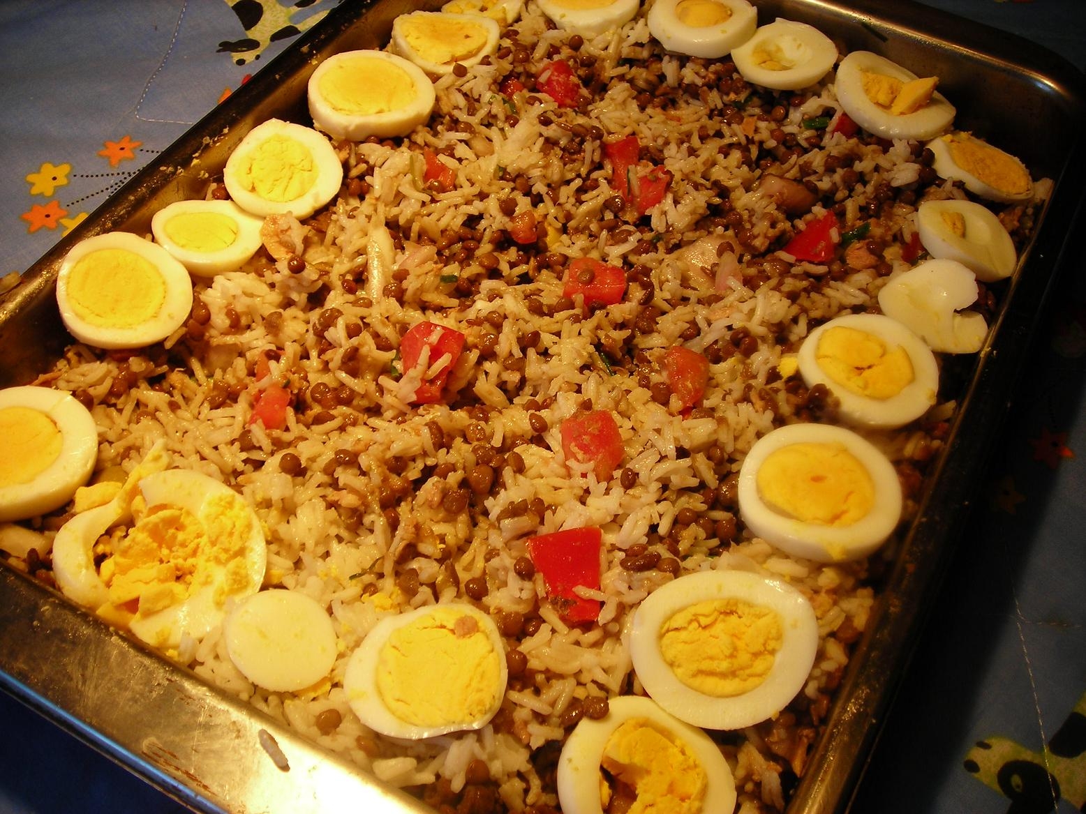 Amanida de llenties amb arròs