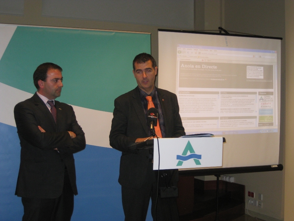 Carles Casanova i Jordi Bosch en la presentació del portal