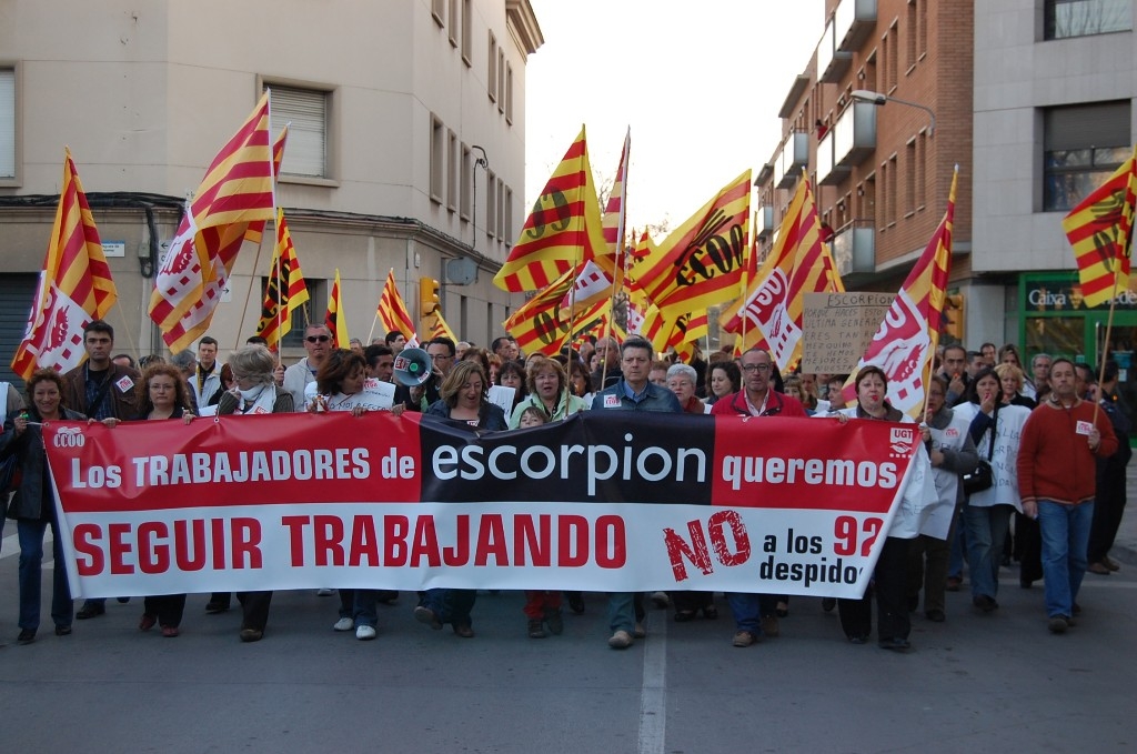 Els treballadors de Biosca Riera en una de les darreres manifestacions