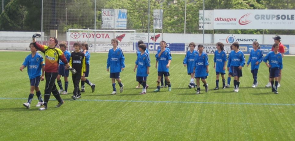 Tots el jugadors van celebrar el campionat al final del partit.