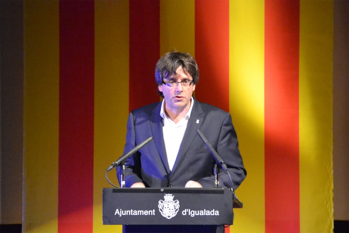 Carles Puigdemont, en el seu parlament a l'Ateneu