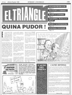 Primera portada de EL TRIANGLE