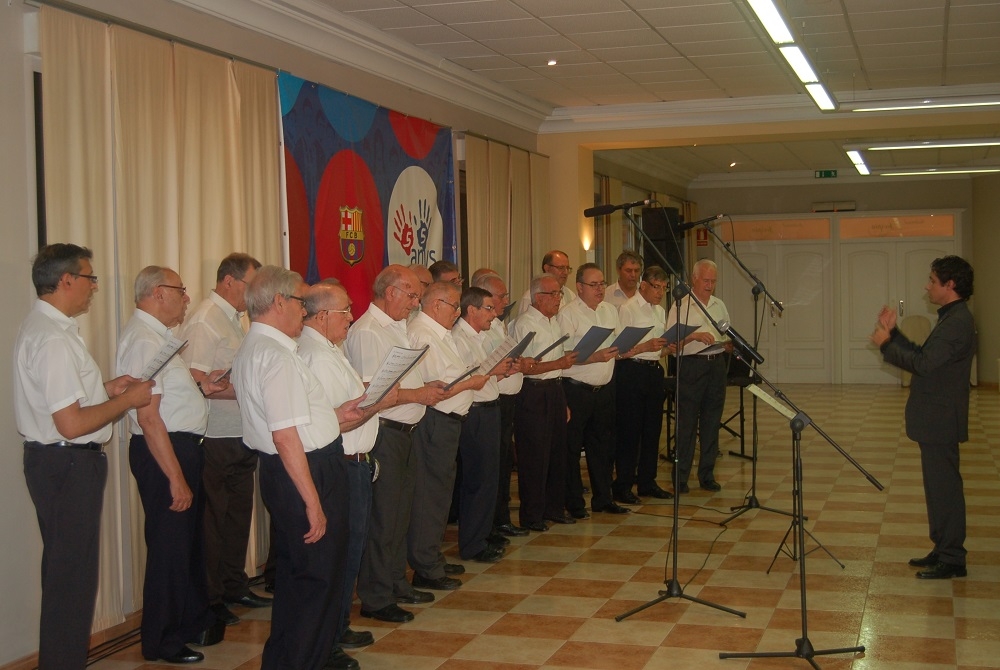 La coral Schola Cantorum va fer la presentació pública de l’himne de la Penya Blaugrana d’Igualada
