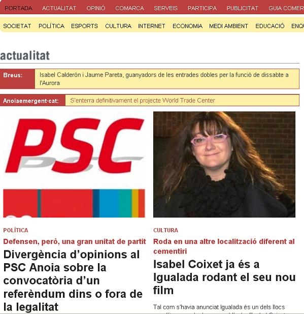 Portada de divendres 28 de setembre
