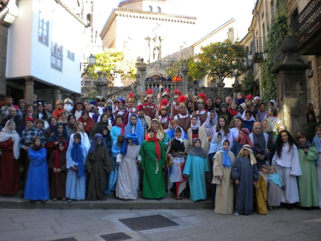 Participants en les representacions del Pessebre vivent de Prats al Poble Espanyol