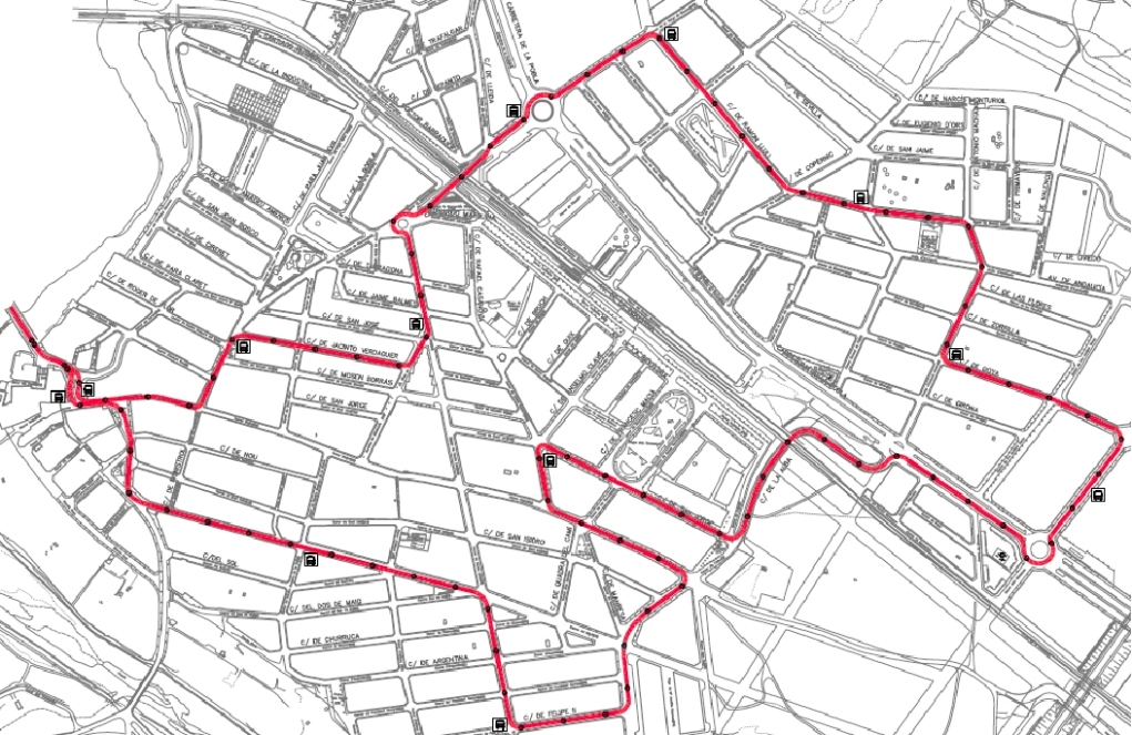 Plànol amb la proposta del nou recorregut del bus