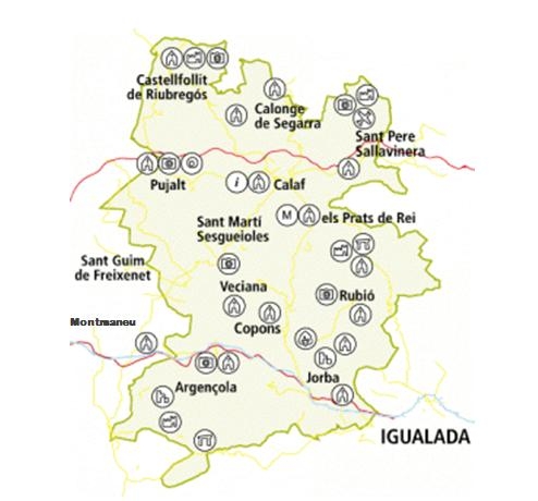 Mapa de l'Alta Anoia