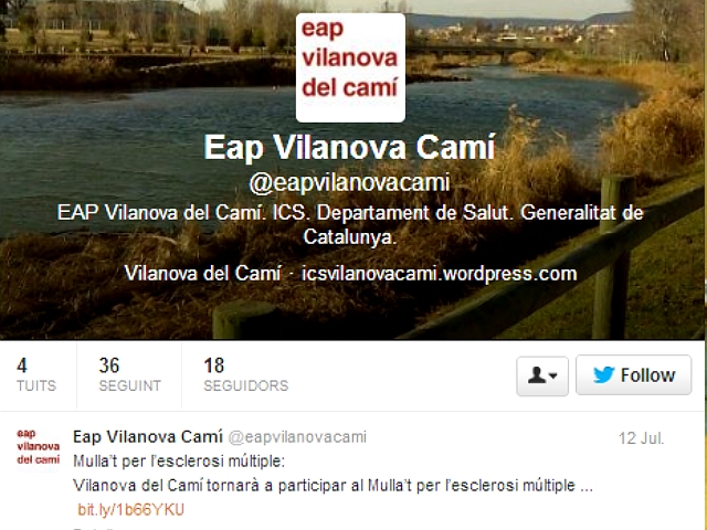 Perfil de twitter de l'EAP de Vilanova