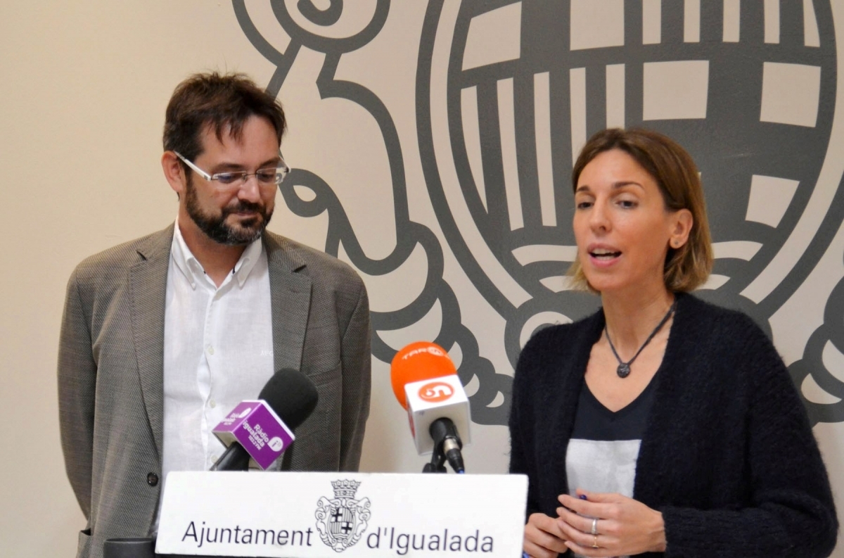David Alquézar i Àngels Chacón, a l'Ajuntament d'Igualada