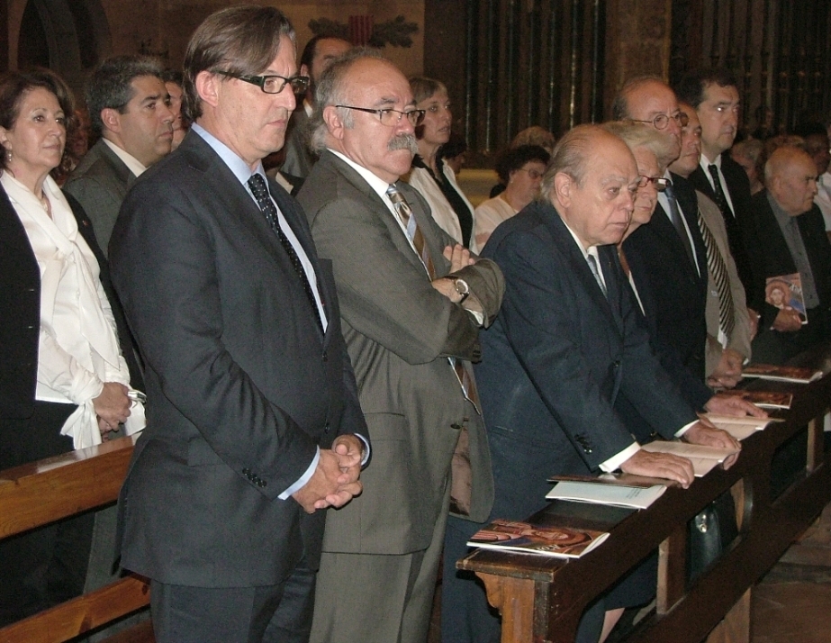 L´alcalde de Vic, Josep Maria Vila d´Abadal, el vicepresident, Josep-Lluís Carod Rovira i l´expresident, Jordi Pujol