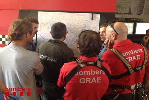 Imatge de l'operactiu de rescat al Parc de Bombers de Collbató (Foto: Bombers)