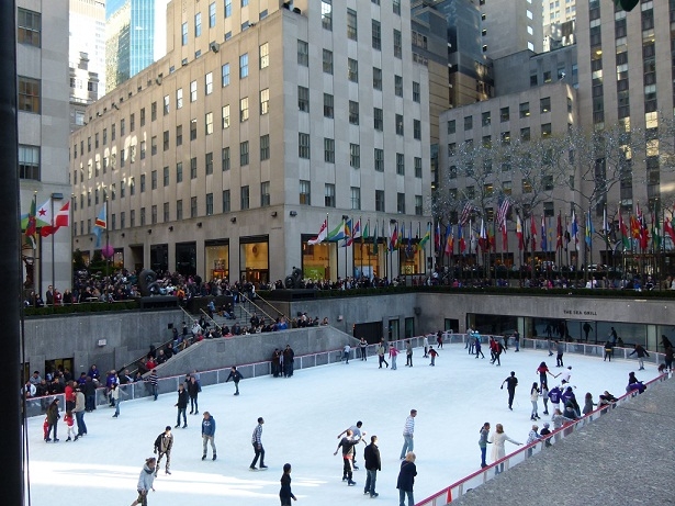 Pista de gel davant del Rockefeller Center